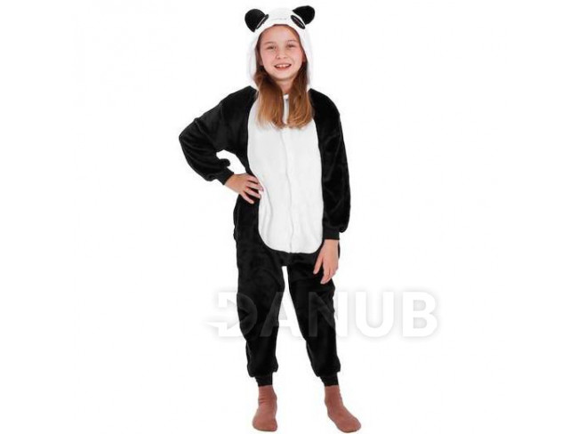 Plyšový overal Kigurumi - vzor panda - 125-140 cm