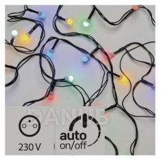 LED vánoční cherry řetěz - kuličky, 20m, multicolor, čas.