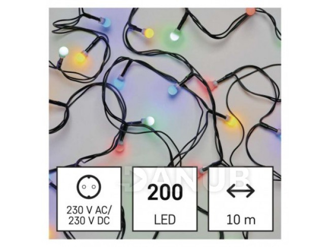 LED vánoční cherry řetěz - kuličky, 10 m, vnitřní, multicolor