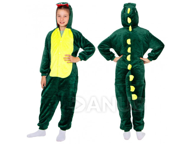 Plyšový overal Kigurumi - vzor drak - 130-140 cm